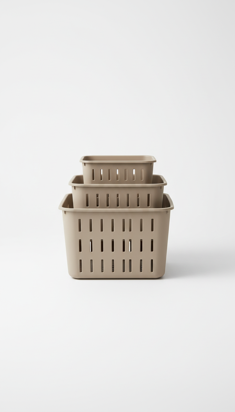 Stackable Storage Baskets Soft Taupe